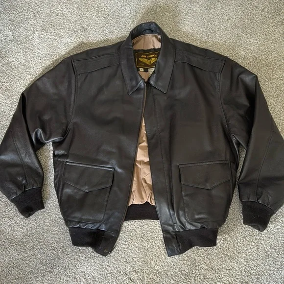 Genuine Leather Aviator Bomber Jacket - Picture 4 of 11